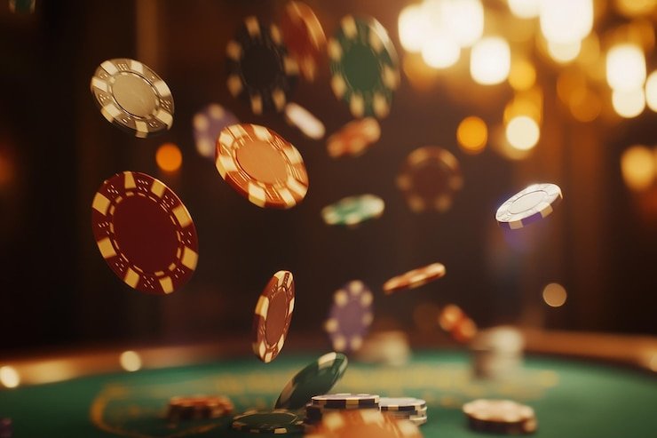 Antarmuka permainan Three Card Poker di ibetwinasia menampilkan area taruhan dan kartu pemain